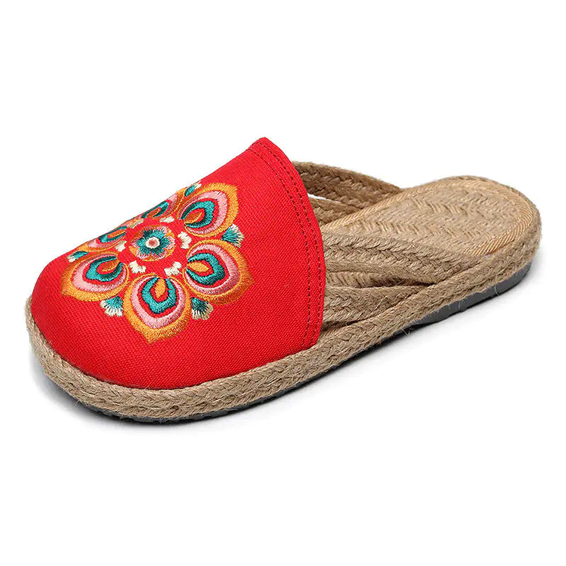 Comfy Embroidery Garden Slippers