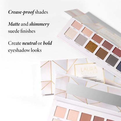 LAURA GELLER NEW YORK Seasonless Staples Quartz Crystals 14 Pressed Multi-Finish Shimmer and Matte Eyeshadow Palette