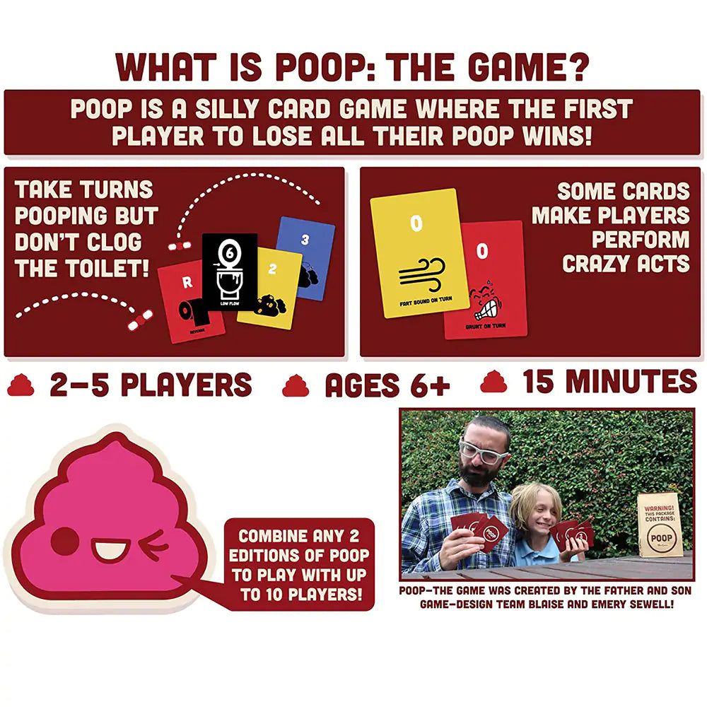 New Poop Card Games Toys Novelty Fun Family Game Night