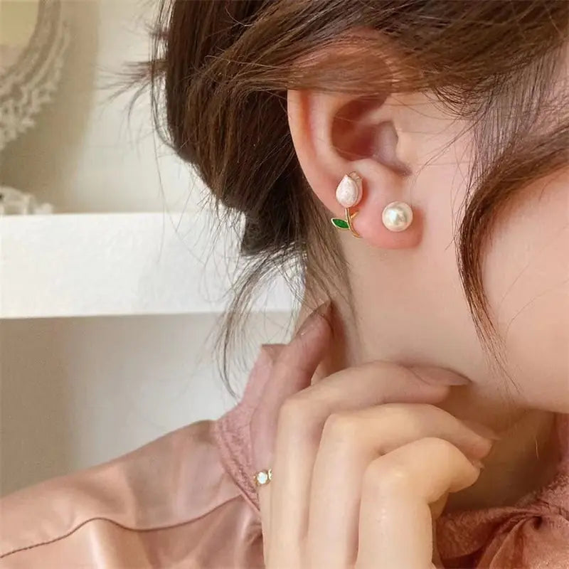 Pink Tulip Flower Earrings 2025 Trend