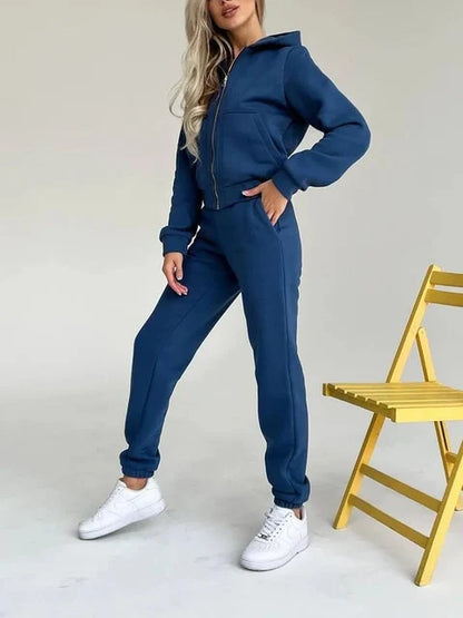 Streamgirl Winter Velvet Tracksuit Two-Piece Set