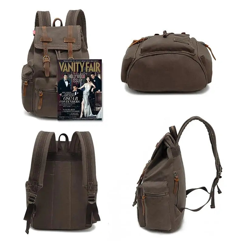 Vintage Canvas Backpack Back to School