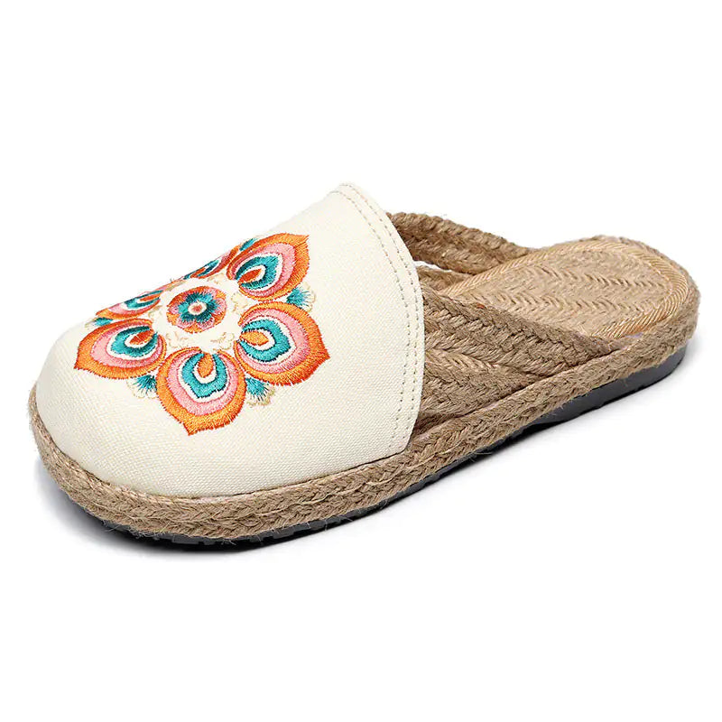 Comfy Embroidery Garden Slippers