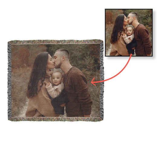 Customize Heirloom Photo Woven Blanket (Landscape)