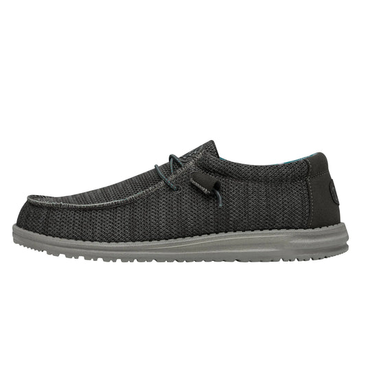 Hey Dude Men's Wally Sox | Men’s Shoes | Men's Lace Up Loafers | Comfortable & Light-Weight 8 Charcoal 2