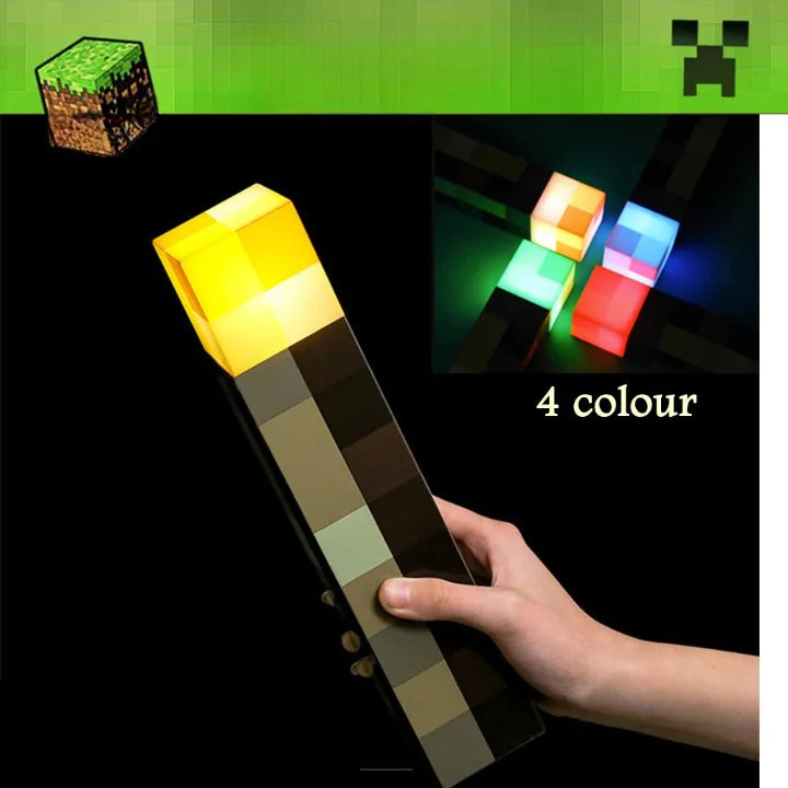 Brownstone Flashlight Torch Lamp Bedroom Decorative Minecraft Style