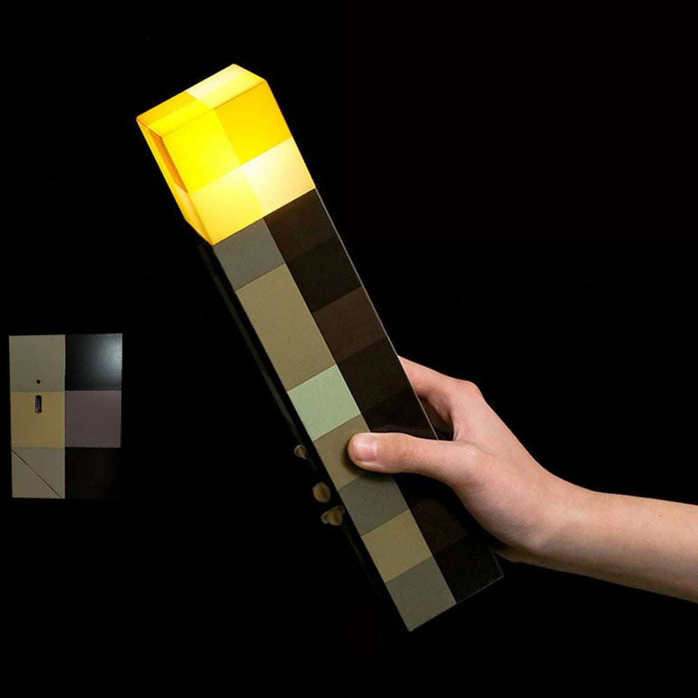 Brownstone Flashlight Torch Lamp Bedroom Decorative Minecraft Style