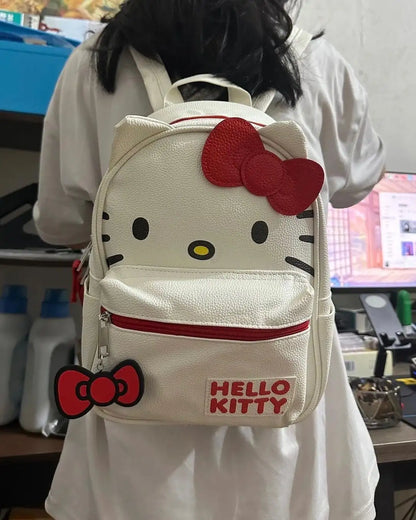 Red White Bow Backpack Bag Hello Kitty Back to School