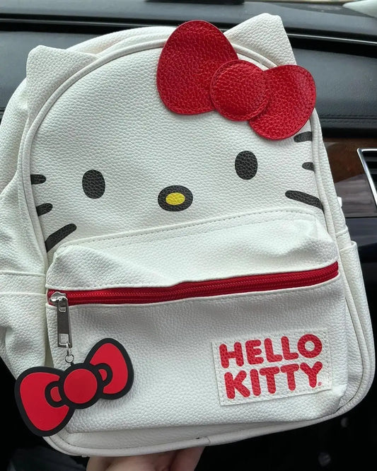 Red White Bow Backpack Bag Hello Kitty Back to School