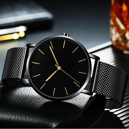 Ultra-Thin Magnetic Mesh Sport Watch