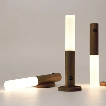 Rechargeable Wooden LED Night Light for Home Mobile Lights Out Help