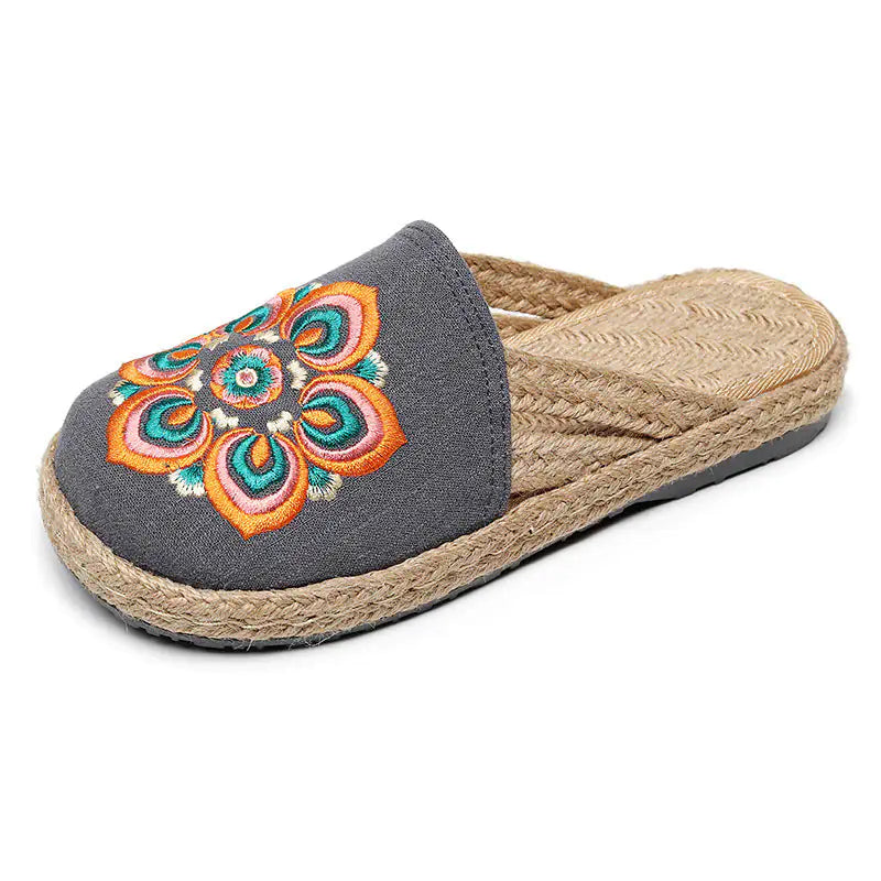 Comfy Embroidery Garden Slippers